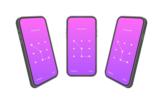 Vecteur modèle d'arrière-plan de smartphone de mot de passe d'authentification de verrouillage d'écran illustration de l'id de téléphone