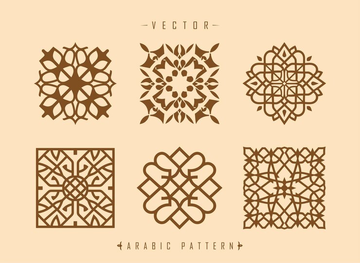 Vecteur modèle d'art arabe modèle de style du moyen-orient