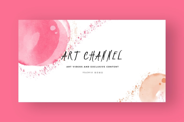 Modèle d'art de chaîne youtube aquarelle abstraite