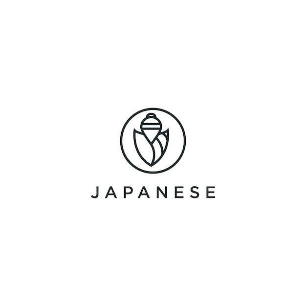 Vecteur modèle d'art de conception de logo japonais