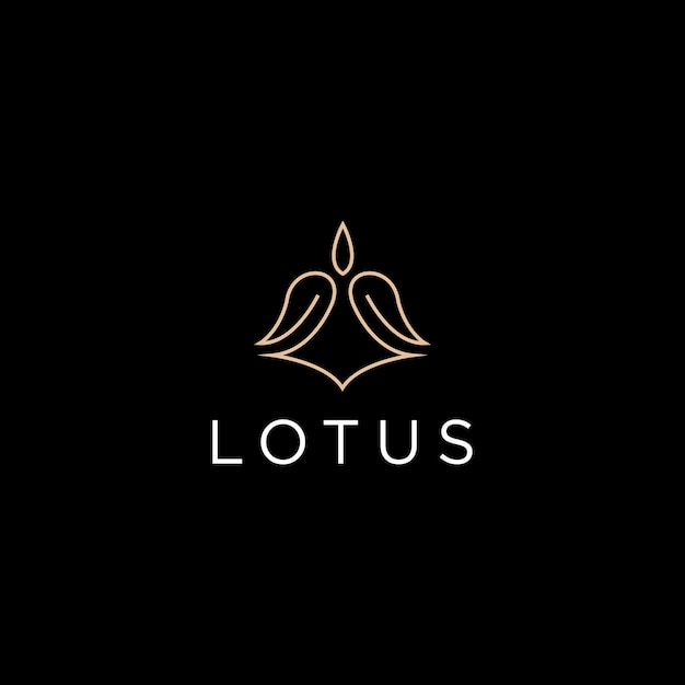 modèle d'art de conception de logo lotus