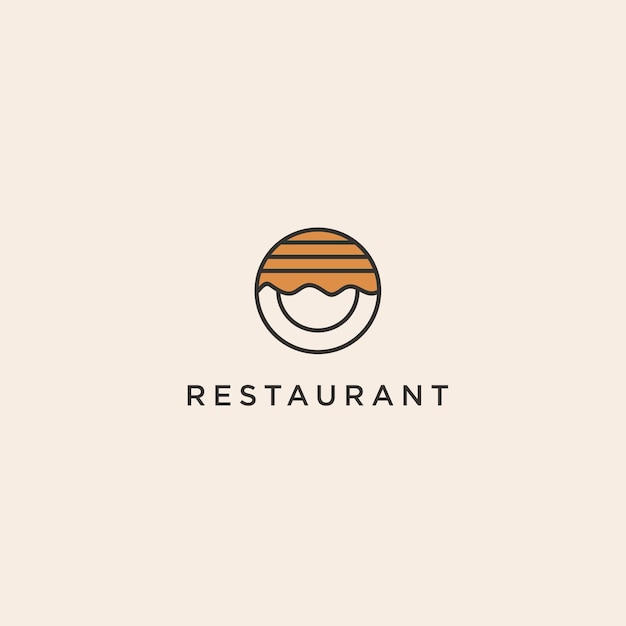 Modèle D'art De Conception De Restaurant De Logo