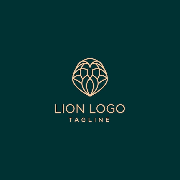 modèle d'art de conception de slogan logo lion