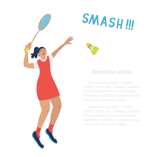 Modèle D'article De Jeu De Badminton Pour Célibataires Avec Une Jeune Femme