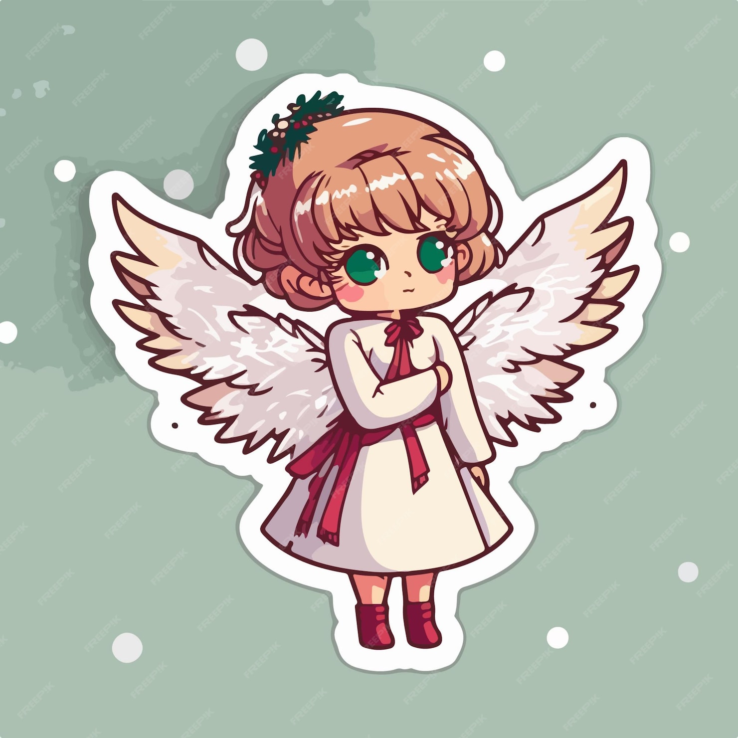 Modèle d'autocollant avec ange de noël ailes de noël autocollants de