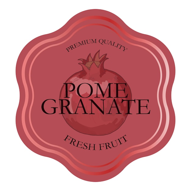 Modèle d'autocollant de logo d'insigne de fruit de grenade