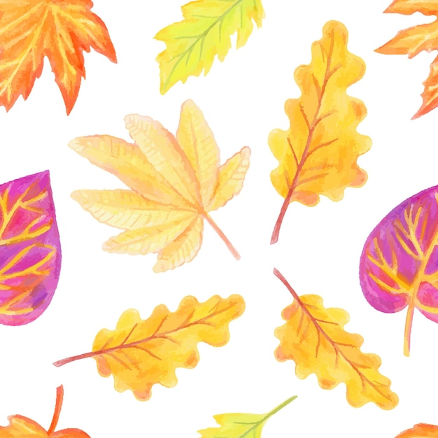 Modèle D'automne Avec Des Feuilles D'aquarelle, Modèle Vectoriel