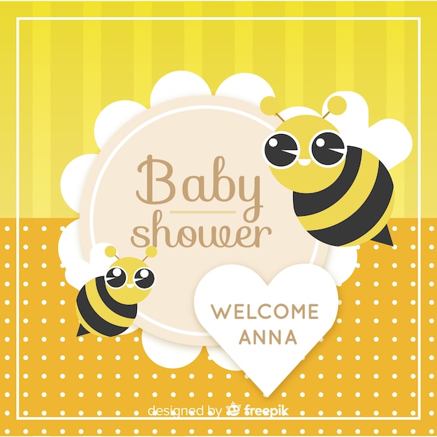 Modèle De Baby Shower Mignon Avec Des Abeilles