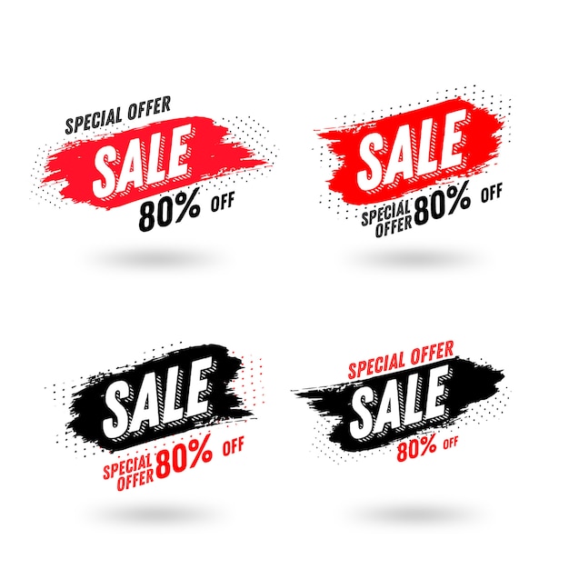 Modèle de bannière abstrait Brush Sales