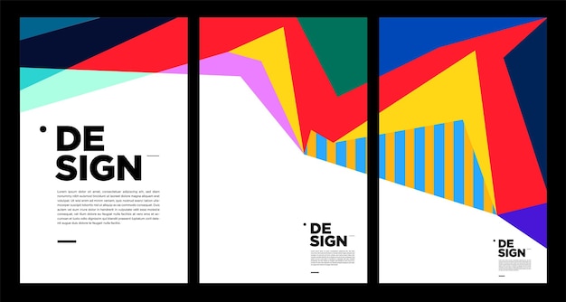 Modèle de bannière abstrait coloré avec texte factice pour la page de destination de la conception Web, histoire des médias sociaux et matériel d'impression