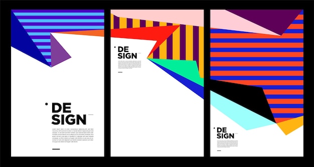 Modèle de bannière abstrait coloré avec texte factice pour la page de destination de la conception Web, histoire des médias sociaux et matériel d'impression