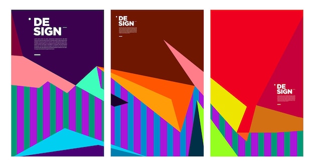 Modèle de bannière abstrait coloré avec texte factice pour la page de destination de la conception Web, histoire des médias sociaux et matériel d'impression