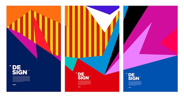 Modèle de bannière abstrait coloré avec texte factice pour la page de destination de la conception Web, histoire des médias sociaux et matériel d'impression