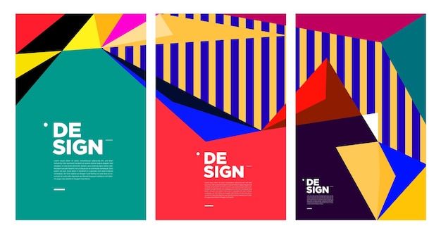 Modèle de bannière abstrait coloré avec texte factice pour la page de destination de la conception Web, histoire des médias sociaux et matériel d'impression
