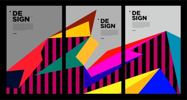 Modèle de bannière abstrait coloré avec texte factice pour la page de destination de la conception Web, histoire des médias sociaux et matériel d'impression