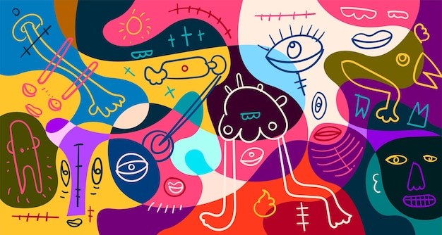 Modèle de bannière abstrait coloré avec texte factice pour la page de destination de la conception Web et le matériel d'impression