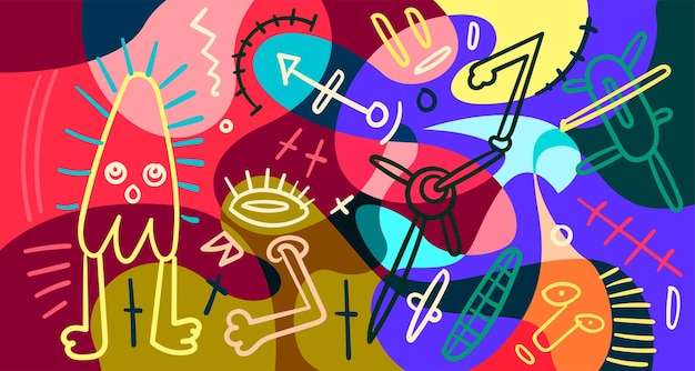 Modèle de bannière abstrait coloré avec texte factice pour la page de destination de la conception Web et le matériel d'impression