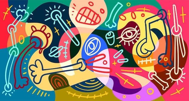 Modèle de bannière abstrait coloré avec texte factice pour la page de destination de la conception Web et le matériel d'impression