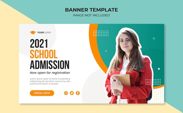 Modèle de bannière d'admission scolaire 2021
