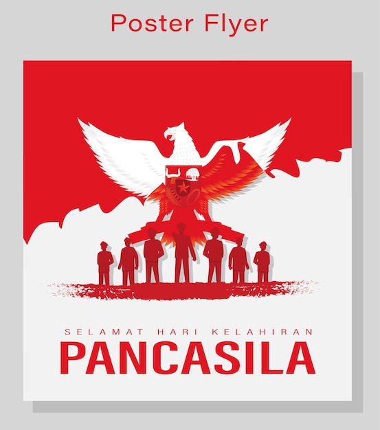 Modèle De Bannière D'affiche Happy Pancasila Day Illustration Vectorielle