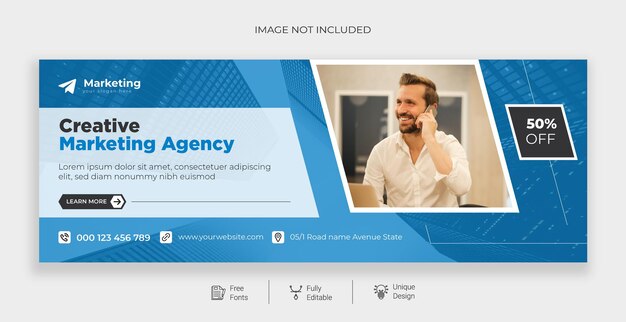 Modèle De Bannière D'agence De Marketing Numérique Professionnel Vecteur Premium