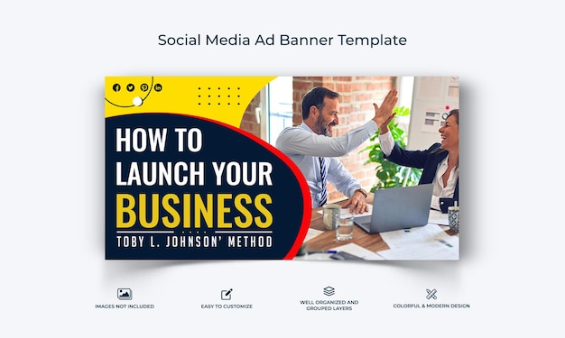Modèle de bannière d'annonce d'entreprise Facebook