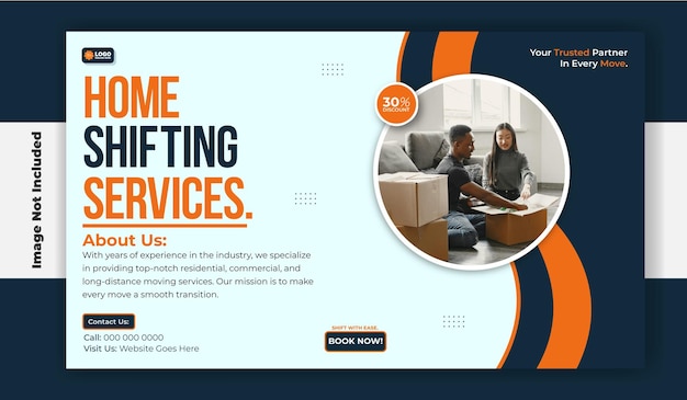 Modèle de bannière d'annonce de service de déménagement