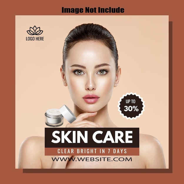 Modèle de bannière de beauté et de soins de la peau pour les médias sociaux