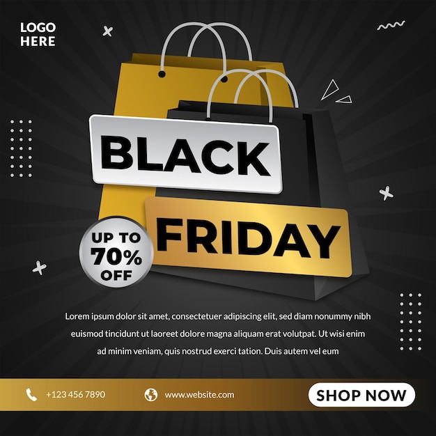 Modèle De Bannière Black Friday Vente Médias Sociaux