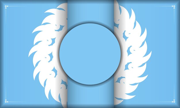 Modèle De Bannière Bleue Avec Motif Blanc Luxueux Et Espace Logo