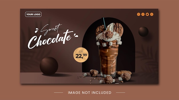 Modèle de bannière de boisson au chocolat 02