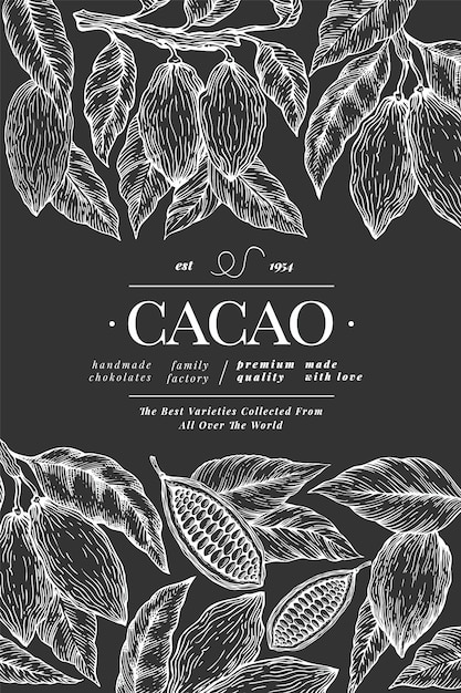 Modèle De Bannière De Cacao Dessiné à La Main.