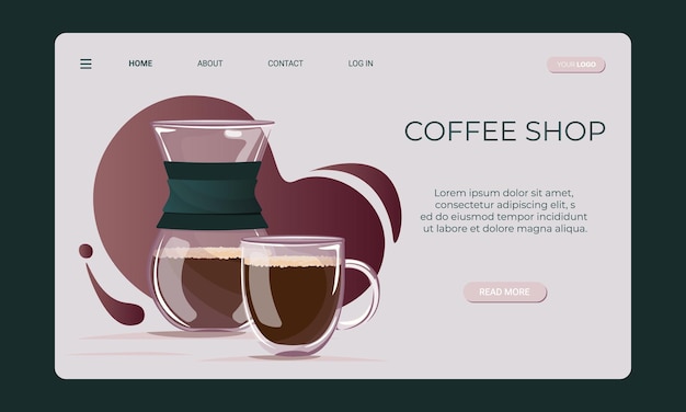 Modèle De Bannière De Café, Site Web De Boutique, Arrière-plan De Page De Destination Et Application Mobile