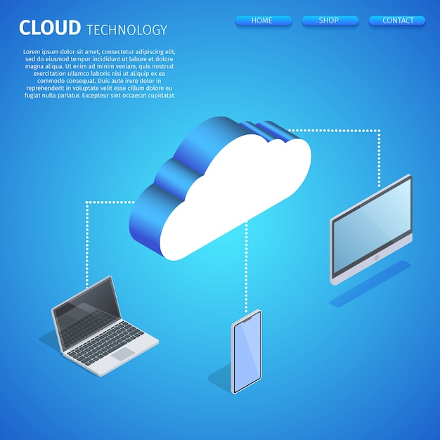 Modèle De Bannière Cloud Technology Square