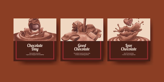 Modèle De Bannière Avec Le Concept De La Journée Mondiale Du Chocolat