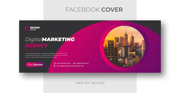 Modèle de bannière de couverture facebook de marketing numérique