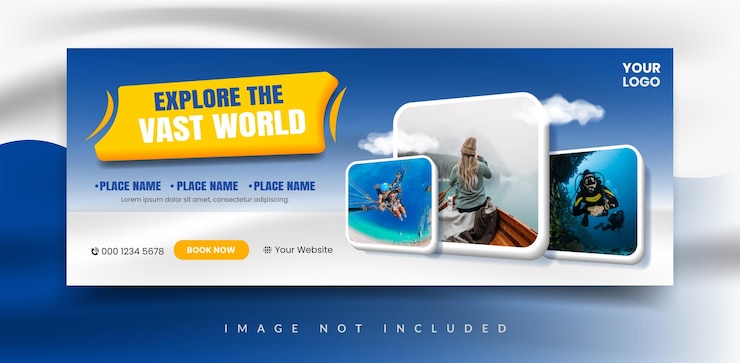 Modèle de bannière de couverture facebook pour agence de voyage