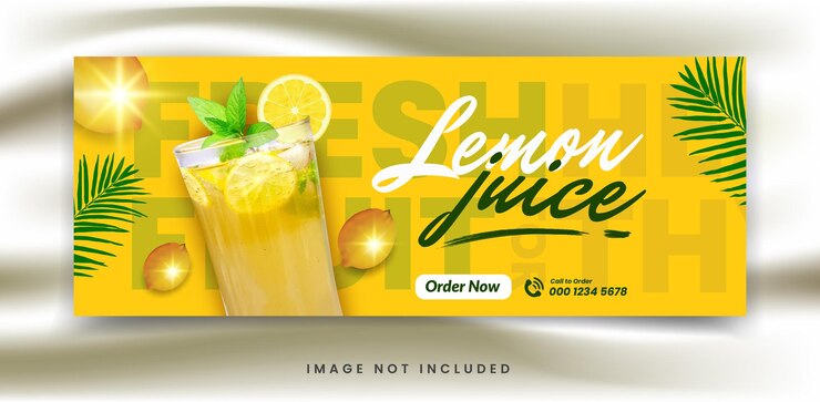 Modèle de bannière de couverture facebook pour boisson fraîche et restaurant