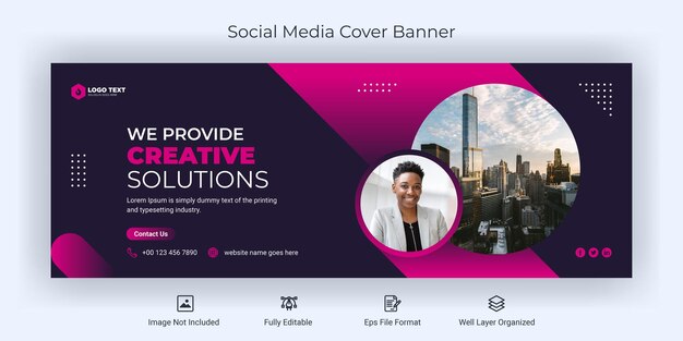 Modèle de bannière de couverture Facebook pour les médias sociaux d'entreprise créative