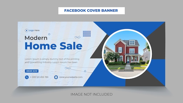 Modèle De Bannière De Couverture Facebook Propriété Immobilière Maison Vecteur Premium