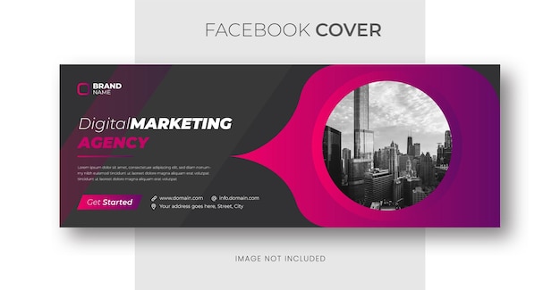 Modèle de bannière de couverture de marketing numérique sur Facebook