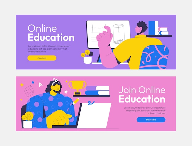 Modèle de bannière dessinée à la main pour la Journée internationale de l'éducation