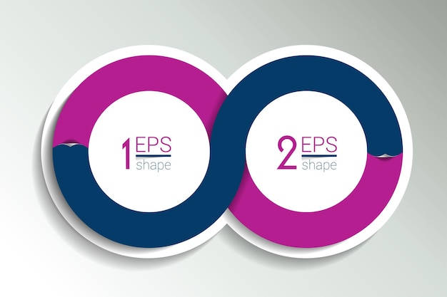 Modèle de bannière de deux éléments commerciaux 2 étapes graphique de conception infographie étape par étape numéro option mise en page style de cercle 3D