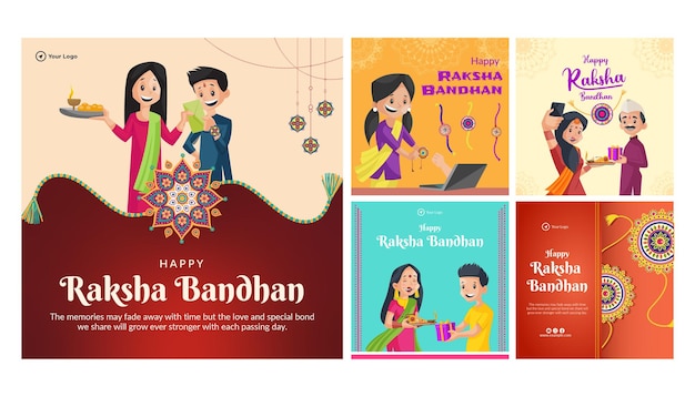 Vecteur modèle de bannière du festival happy rakshabandhan poster