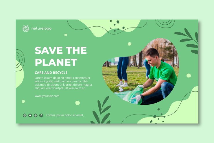 Vecteur modèle de bannière d'environnement