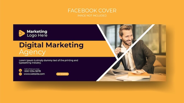 Vecteur modèle de bannière facebook marketing numérique