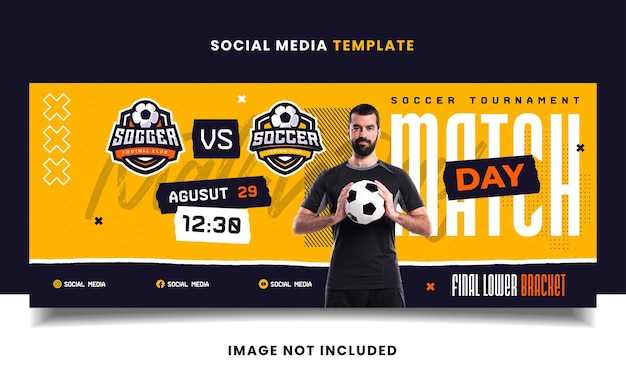 Modèle De Bannière De Flyer De Tournoi Sportif De Football De Jour De Match Avec Logo Pour Les Médias Sociaux