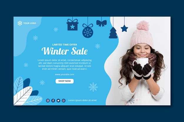 Modèle de bannière d'hiver