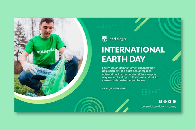 Modèle de bannière horizontale pour la célébration de la journée de la terre mère