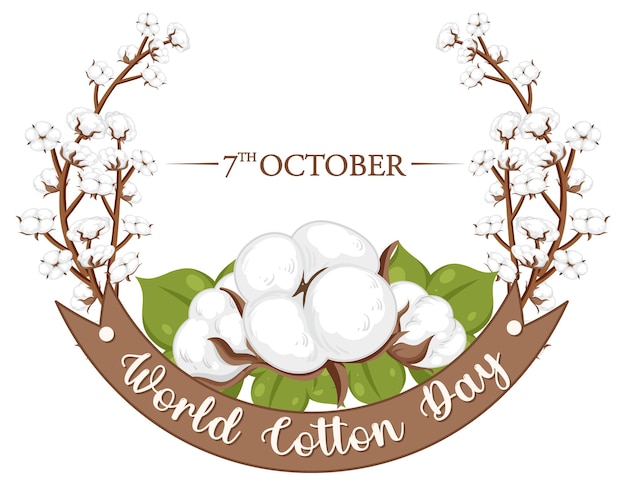 Vecteur modèle de bannière de la journée mondiale du coton